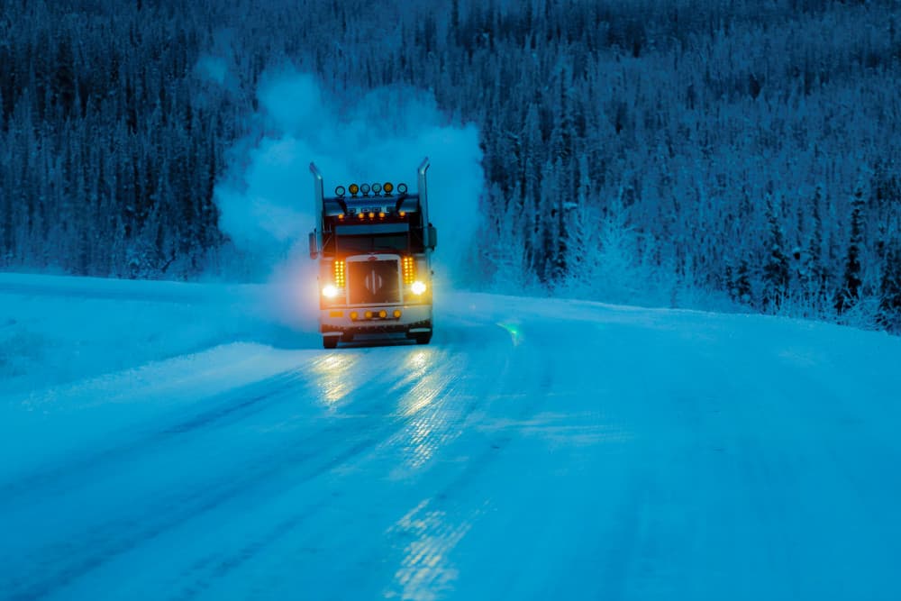 Winter Truck Haul by Saikiran Bhagavatula — canvas wall art