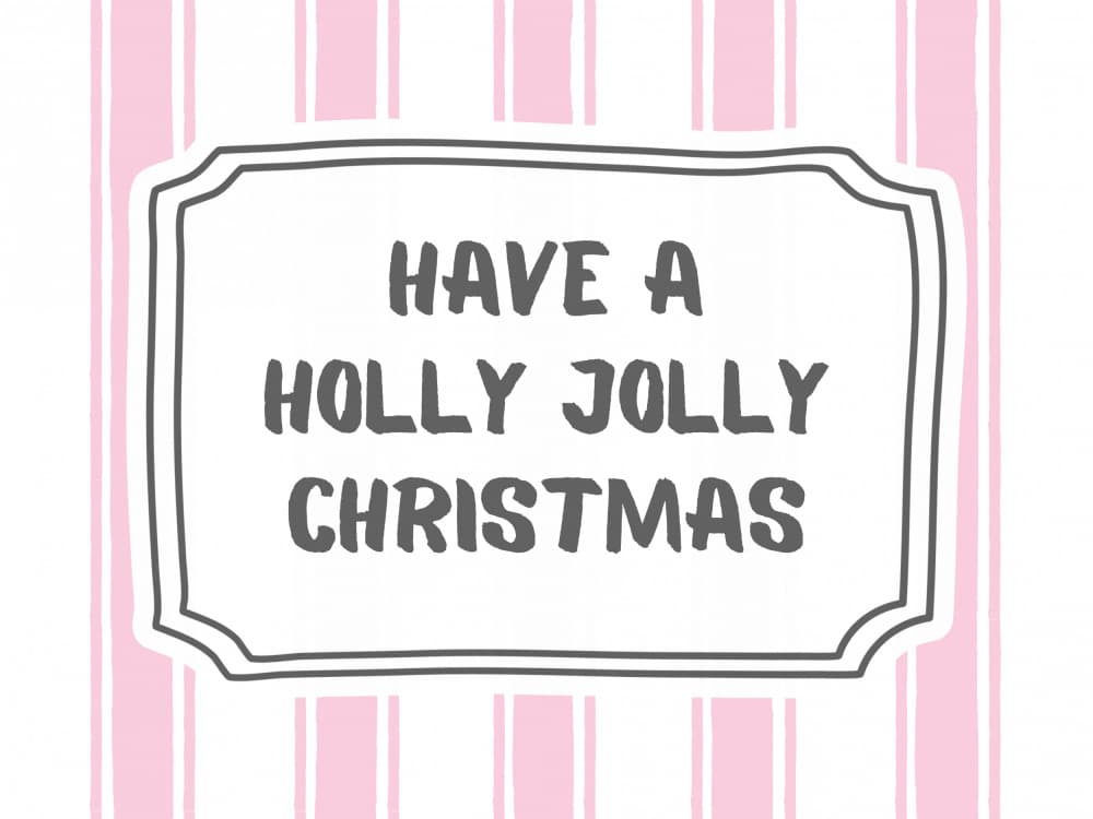 Holly Jolly Christmas Greeting by Jolly and Dash — canvas wall art