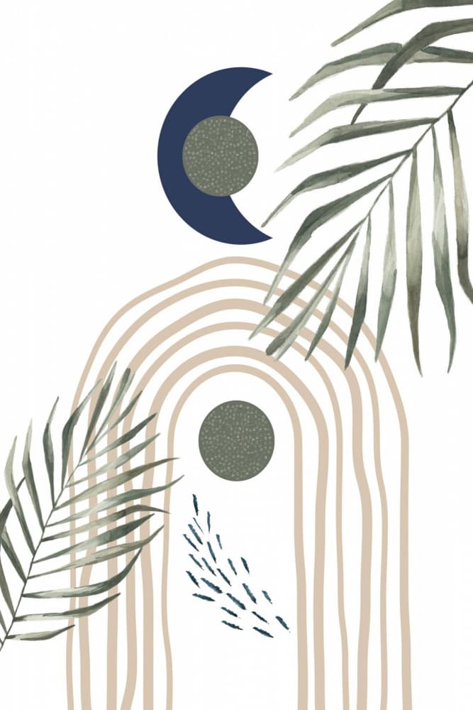 Desert Moon Palms by Sally Ann Moss — canvas wall art