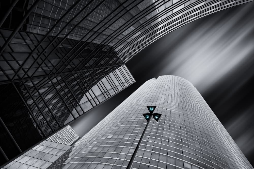 Modern City Upward Glance by Guillaume Vigoureux — canvas wall art