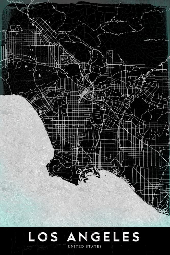 Modern Los Angeles Map by StudioSix — canvas wall art
