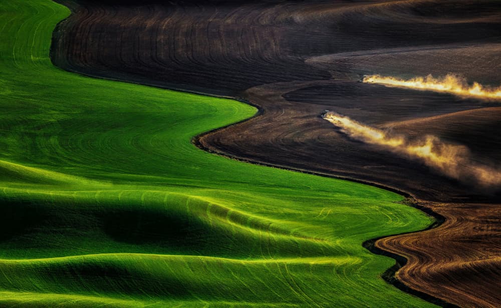 Contrasting Farm Landscape by David Guo — canvas wall art