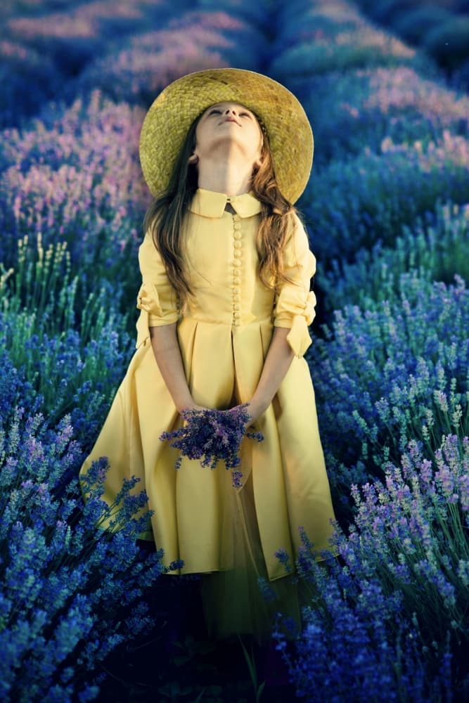 Dreamy Lavender Girl by Elena Karagyozova — canvas wall art