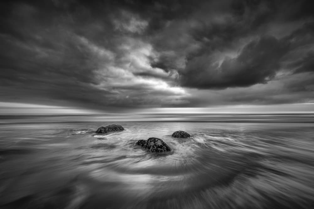 Ocean Rocks Dark Sky by Jana Luo — canvas wall art