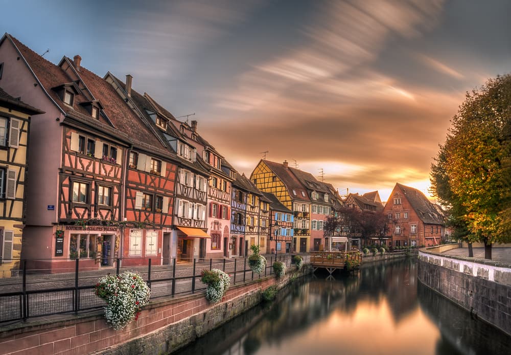 Colorful Canal Village by Zbyszek Nowak — canvas wall art