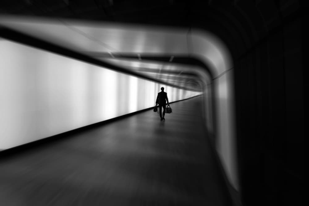 Solitary Walk Through Tunnel by Jorge Pimenta — canvas wall art