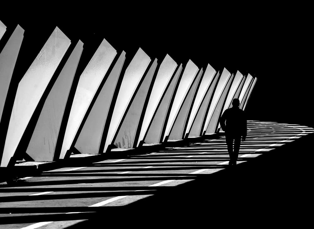 Geometric Path Silhouette by Adolfo Urrutia — canvas wall art