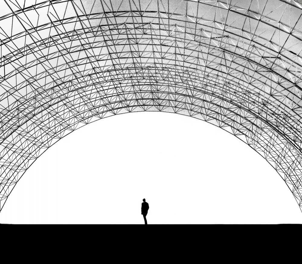 Lone Figure Grand Arch by Saba Noori — canvas wall art
