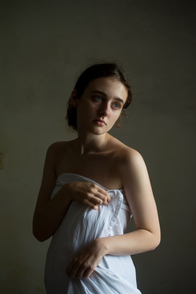 Pensive Young Woman by Małgorzata Masarz — canvas wall art