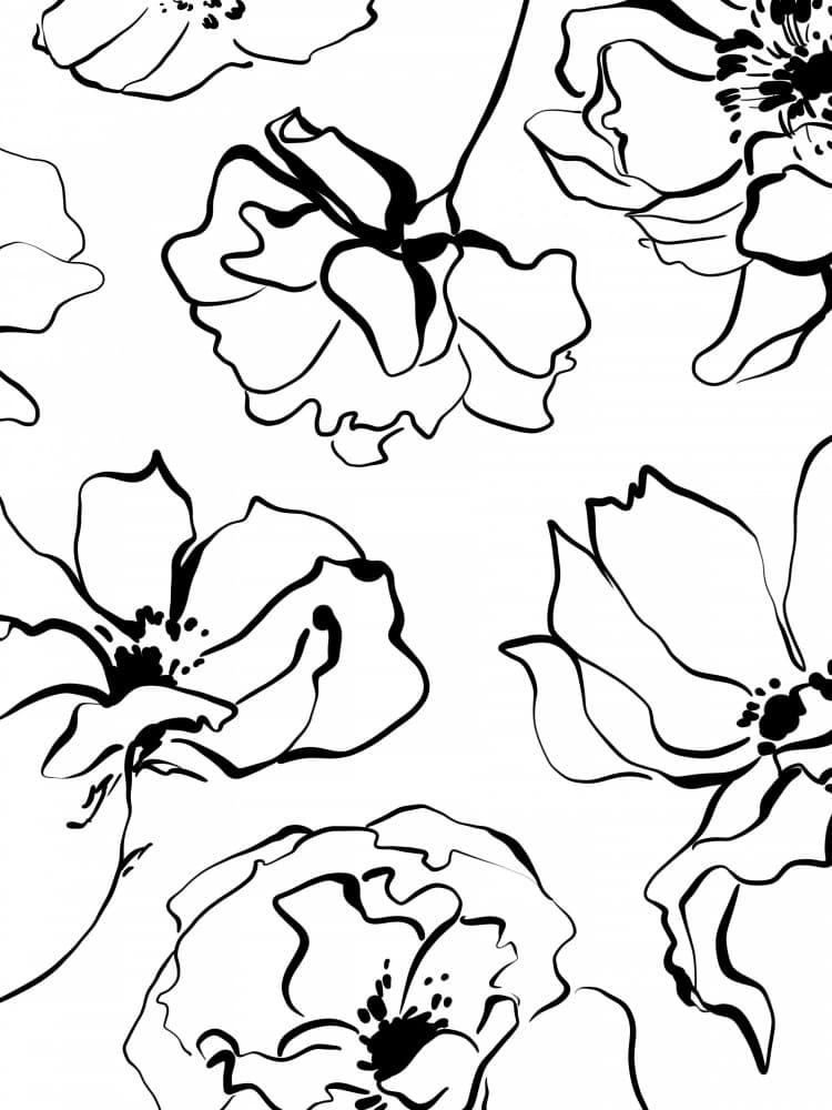 Floral Ink Dance by Treechild — canvas wall art