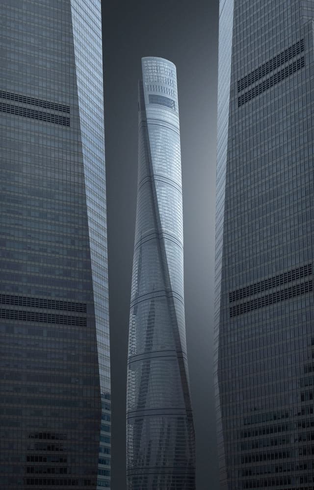 Shanghai Tower Spiral by Shuchuan Liu — canvas wall art