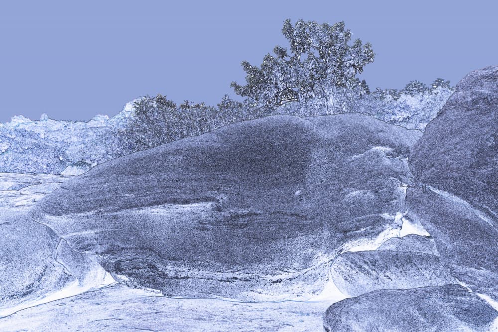 Serene Blue Rocks by Santhosh ch — canvas wall art