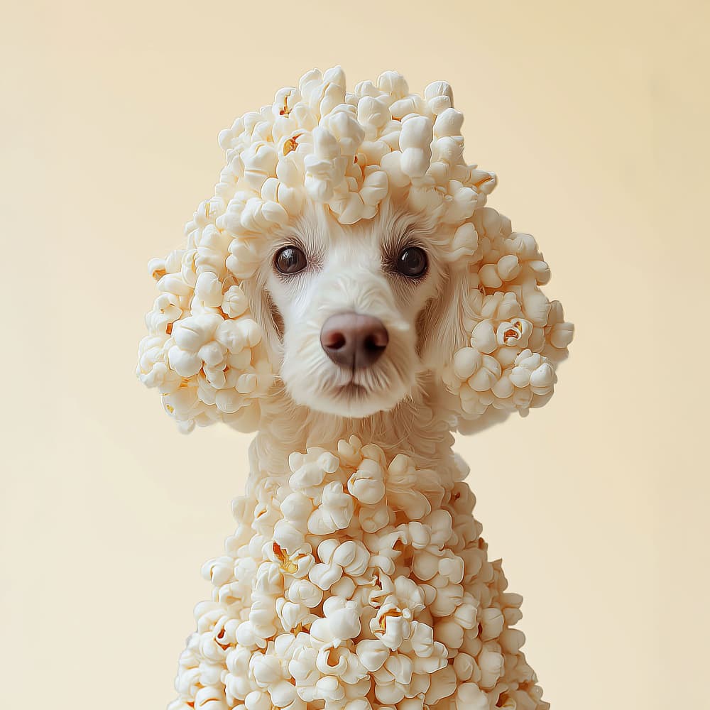 Popcorn Poodle Portrait by Artem Pozdniakov — canvas wall art