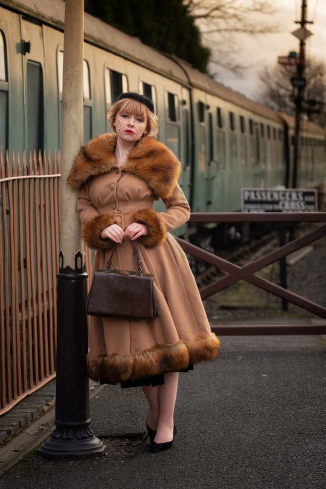 Vintage Fashion Train Stop by Colin Dixon — canvas wall art
