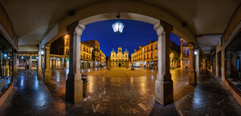 Night Plaza Archway by Antoni Figueras — canvas wall art