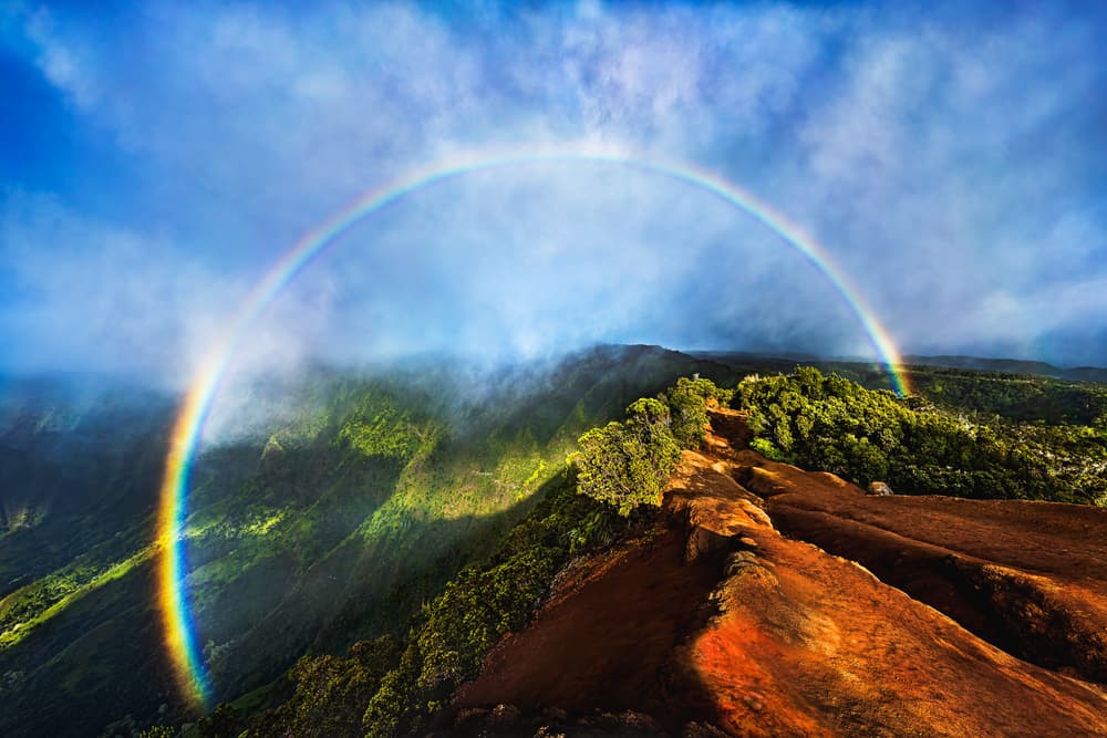 Majestic Mountain Rainbow by James Cai — canvas wall art