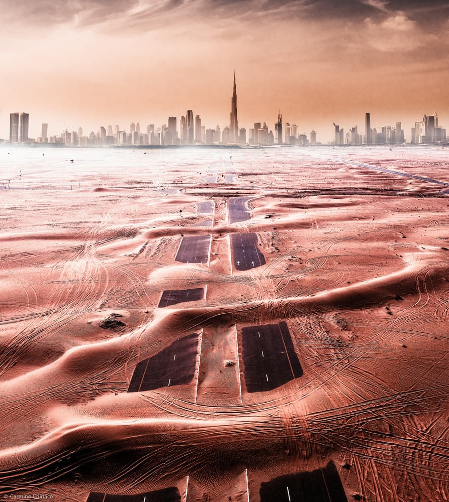 Desert Roads Dubai City by Carmine Chiriacò — canvas wall art
