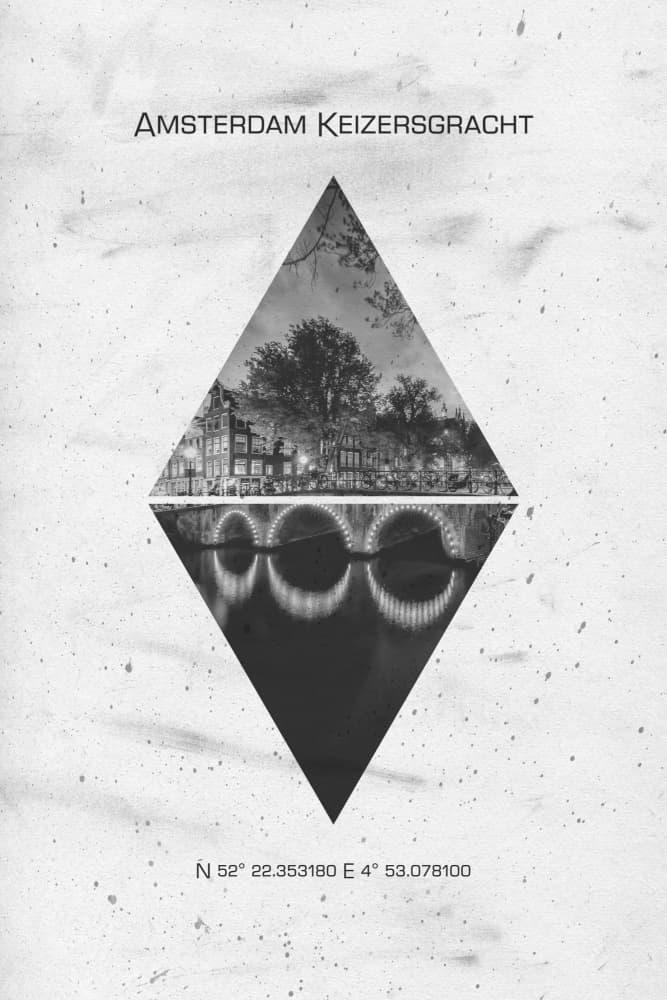 Amsterdam Keizersgracht Diamond by Melanie Viola — canvas wall art