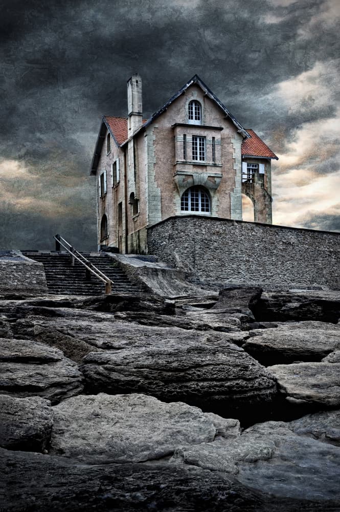 Stormy Coastal House by Jan Scheunders — canvas wall art