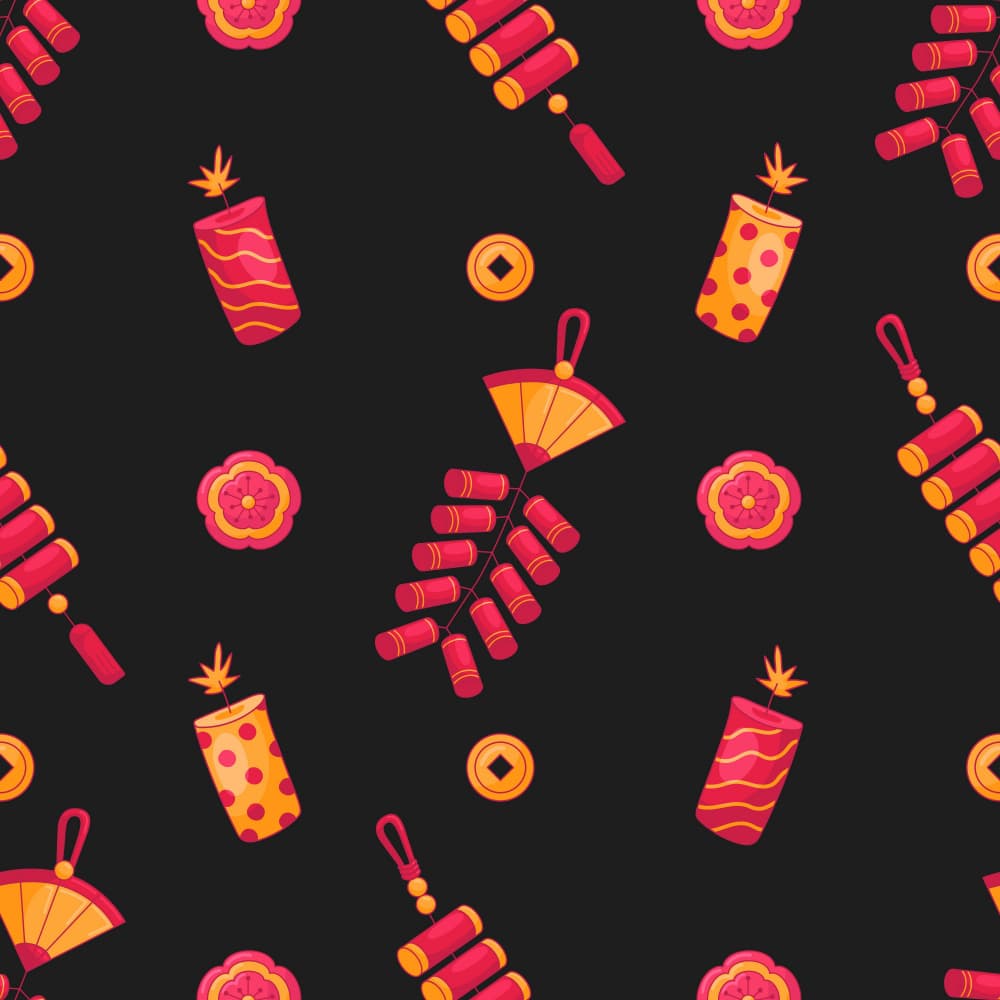 Chinese New Year Pattern by Marika Barsrsind — canvas wall art
