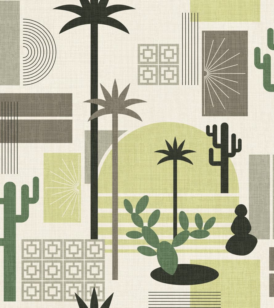 Midcentury Desert Oasis by Alexandra Weise — canvas wall art