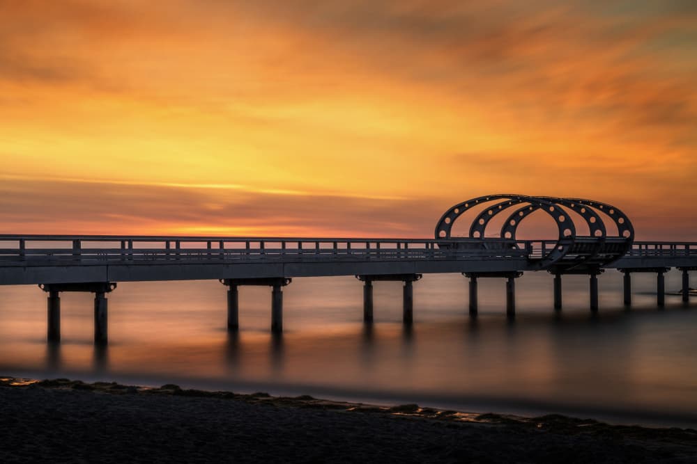 Serene Sunset Pier by Jürgen Muß — canvas wall art