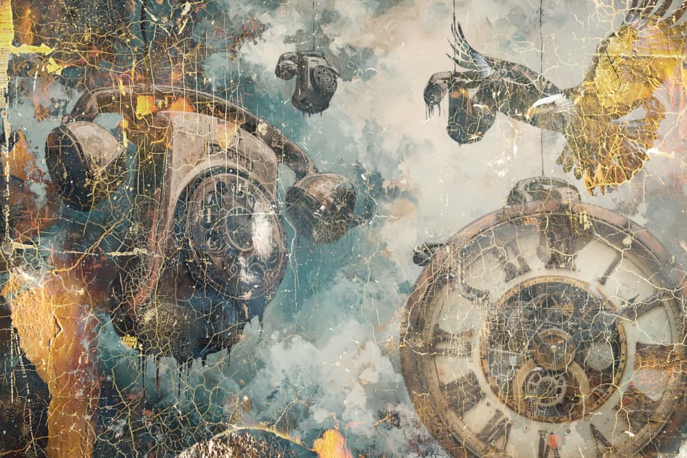 Steampunk Time Flight by Rafal Kulik — canvas wall art