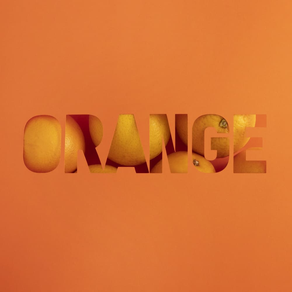 Orange Fruit Typography by Julia Ramiro — canvas wall art