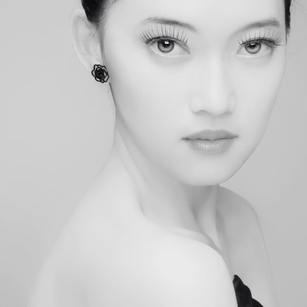Serene Asian Gaze by azalaka — canvas wall art
