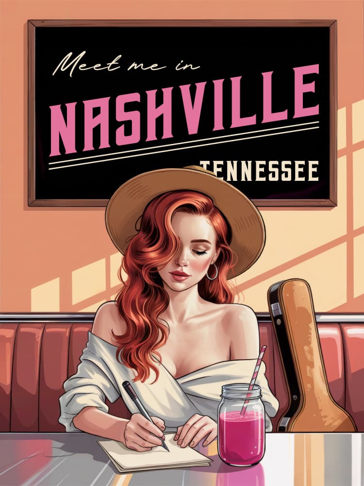 Nashville Songwriter Dreamer by Andreas Magnusson — canvas wall art