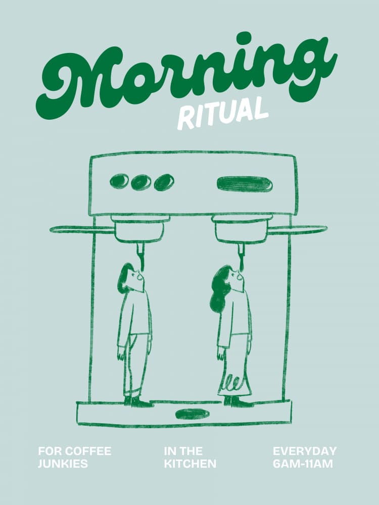 Morning Coffee Ritual by Ohkimiko — canvas wall art
