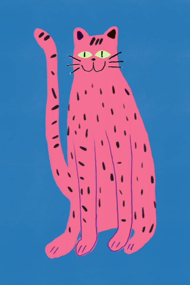 Happy Spotted Cat by Little Dean — canvas wall art