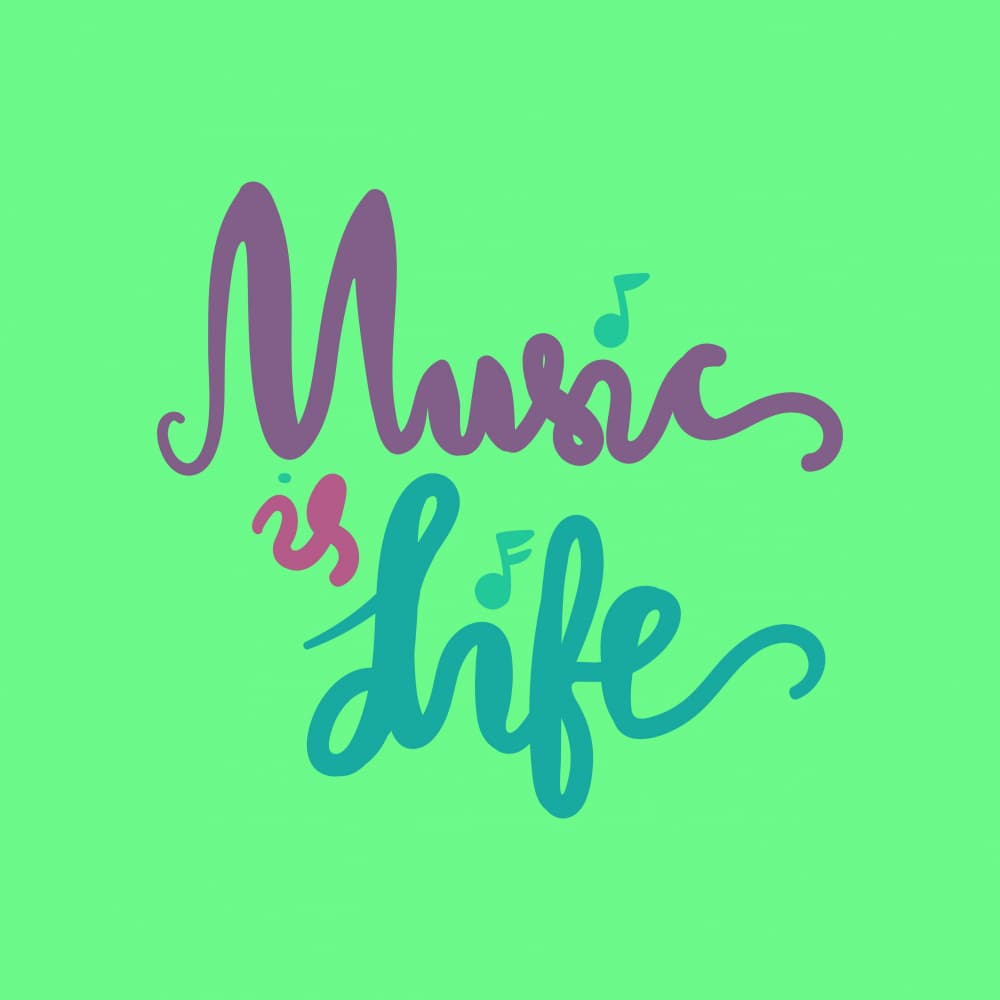 Music Is Life Lettering by Marika Barsrsind — canvas wall art