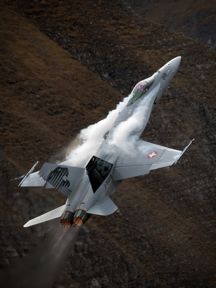 Dynamic Jet Vapor Trail by Piotr Wrobel — canvas wall art