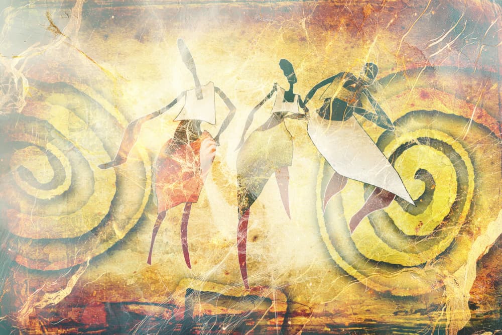 Dancing African Figures by Rafal Kulik — canvas wall art