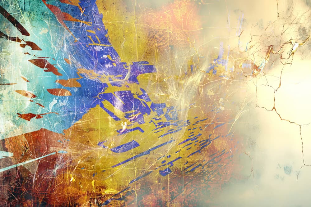 Colorful Cracked Grunge by Rafal Kulik — canvas wall art