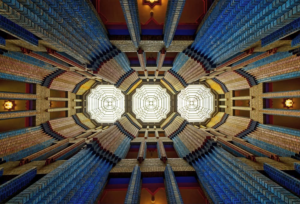 Ornate Blue Atrium by Martin Fleckenstein — canvas wall art