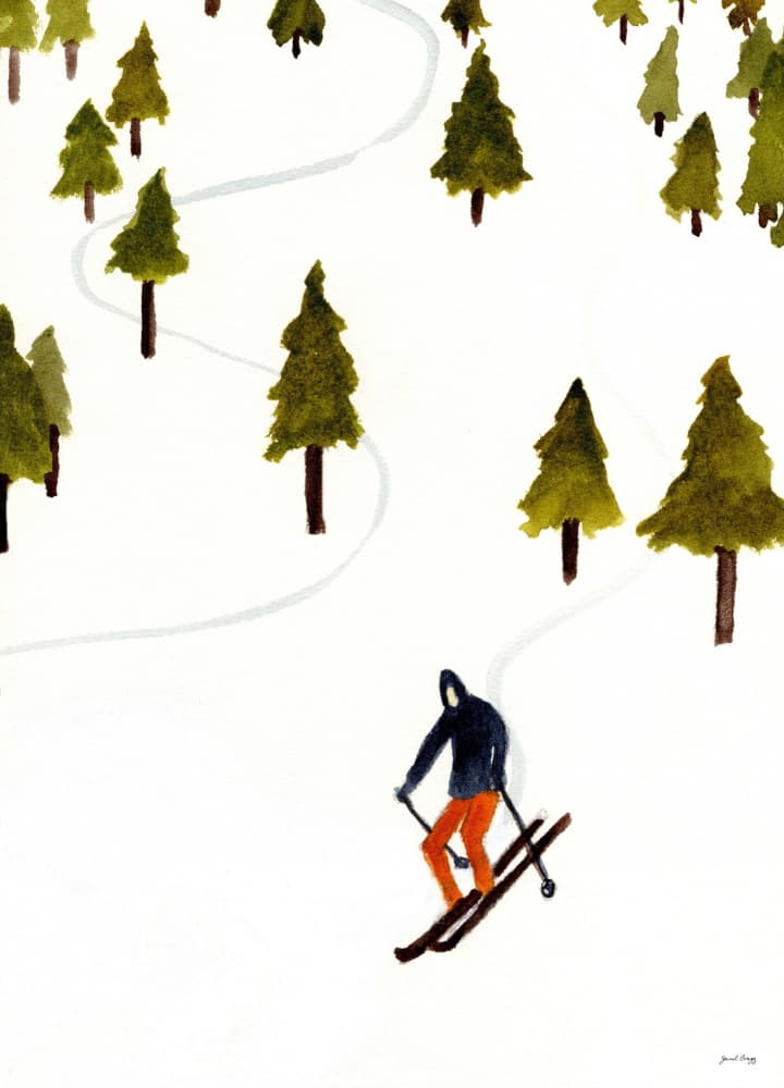 Winter Ski Slope by Janel Bragg — canvas wall art