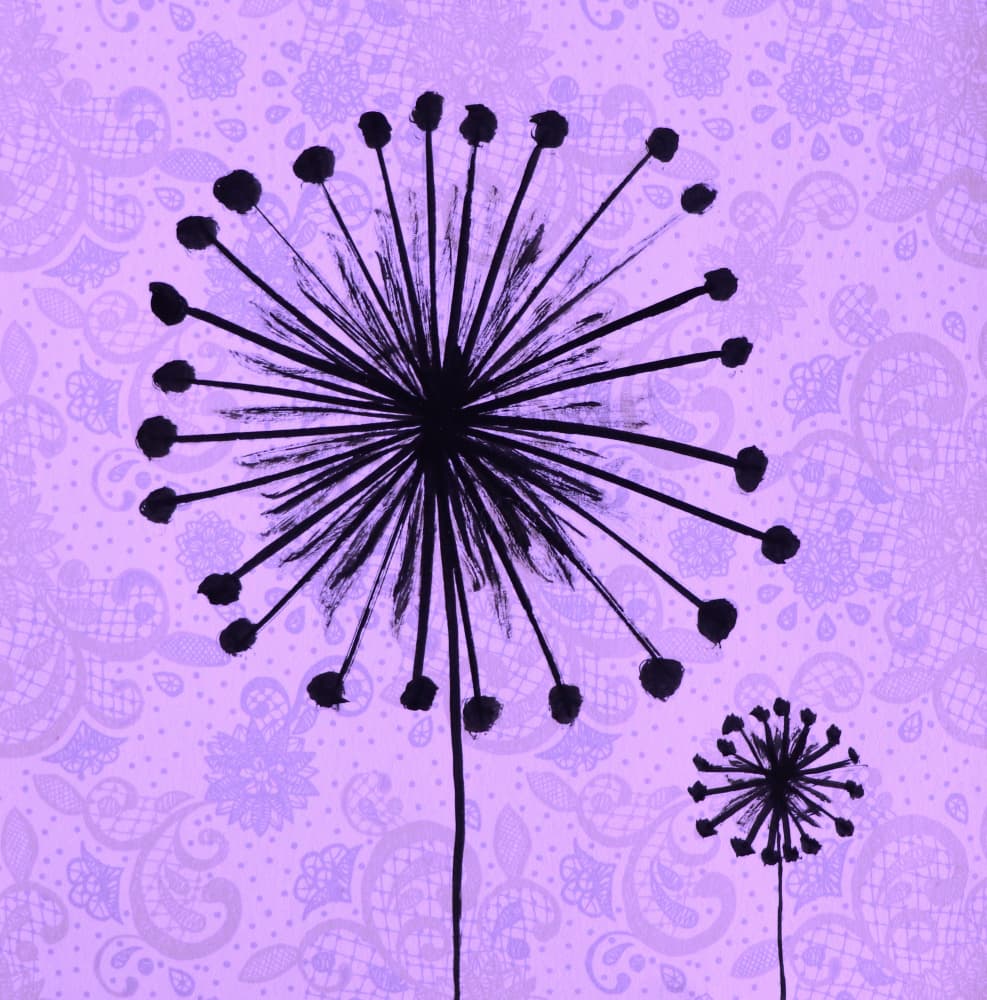 Purple Lace Dandelions by Santhosh ch — canvas wall art