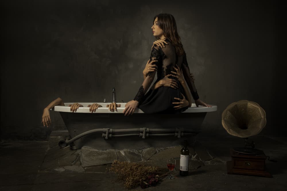 Surreal Bathtub Portrait by Sita Gramich — canvas wall art
