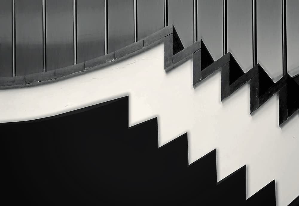 Monochrome Zigzag Staircase by Henk van Maastricht — canvas wall art