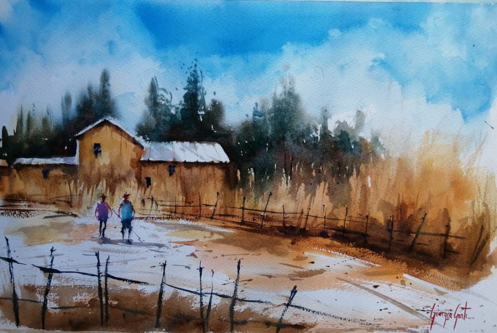 countryside landscape 15 by Giorgio Gosti — canvas wall art
