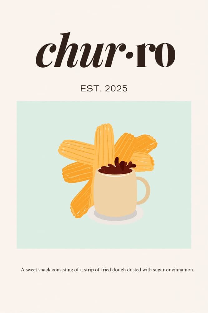 Churros Hot Chocolate by Elizabeth C — canvas wall art