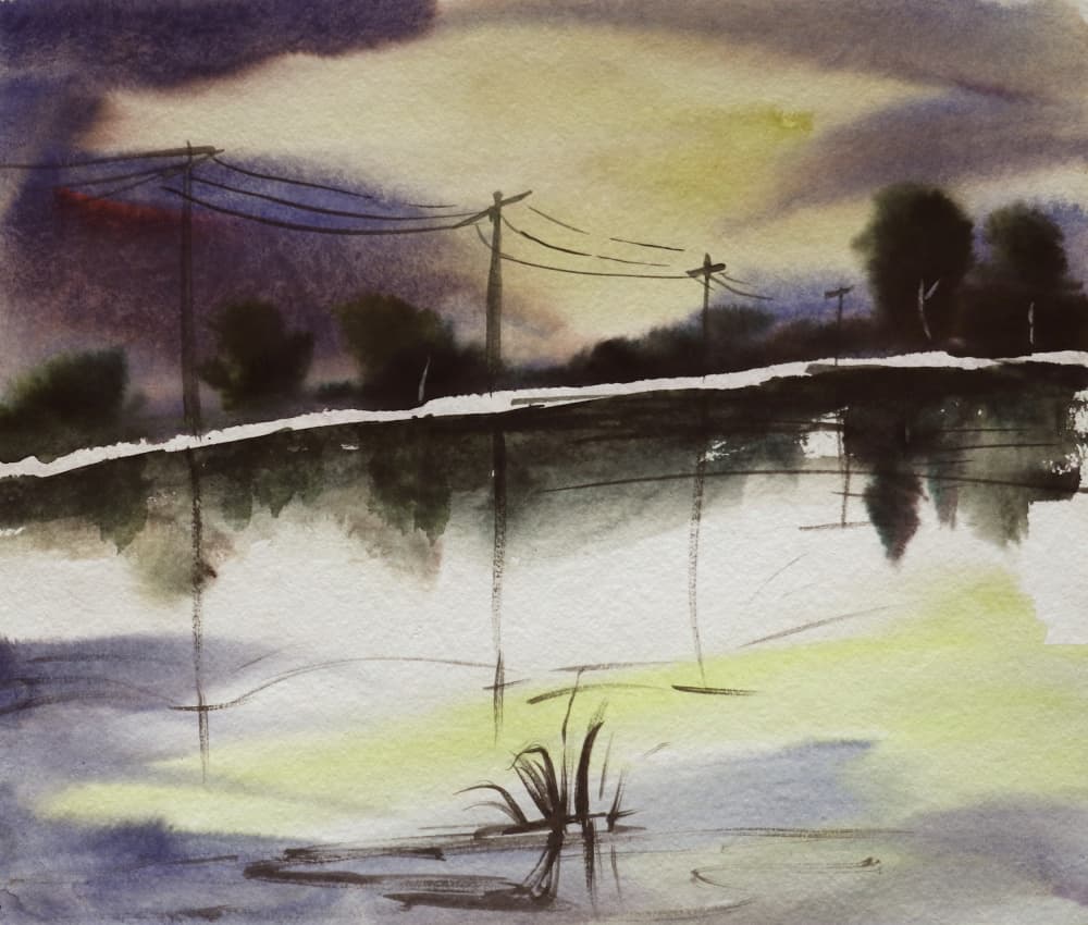 Dusk Pond Reflections by Santhosh ch — canvas wall art