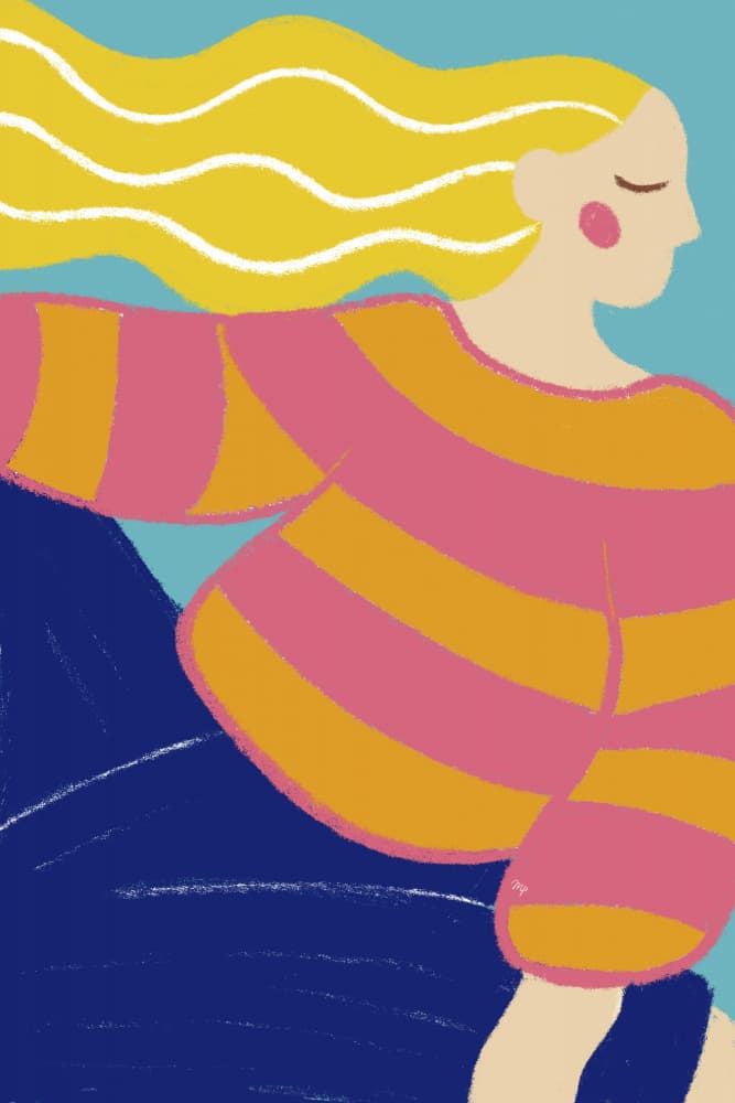 Blonde Woman Dreaming by Martina — canvas wall art