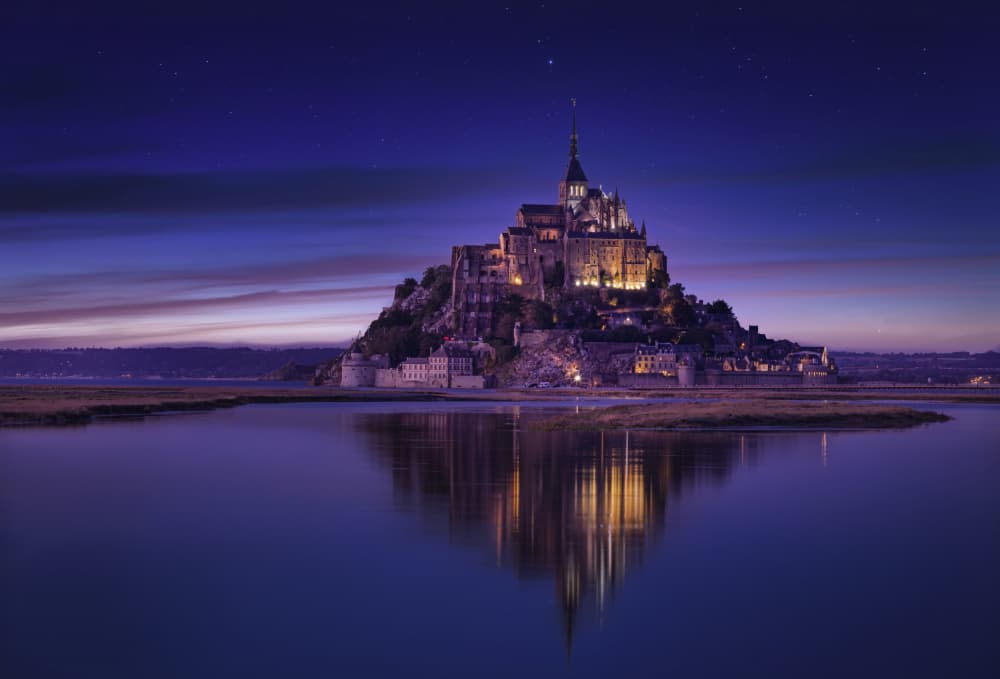 Magical Mont Saint Michel Night by Norbert Maier — canvas wall art