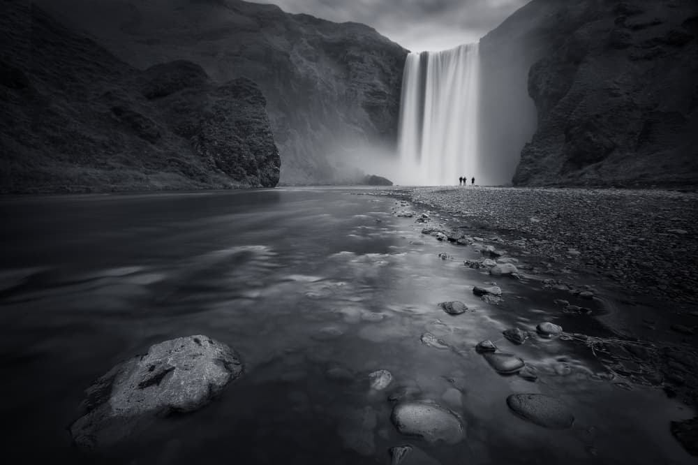 Majestic Mountain Waterfall by Sebastien DEL GROSSO — canvas wall art