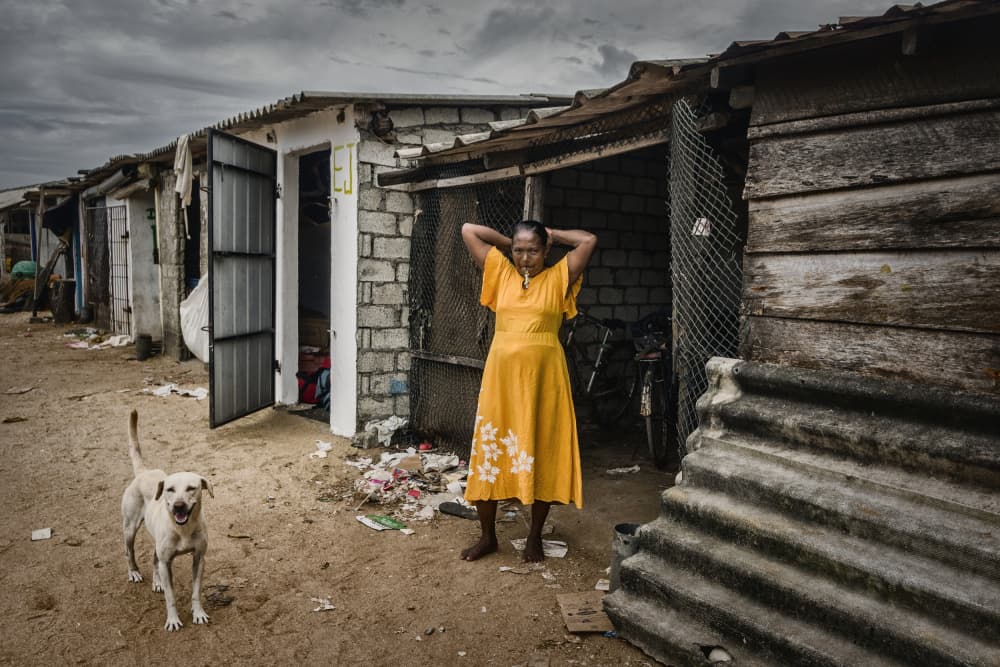 Yellow Dress Village Life by Pavol Stranak — canvas wall art