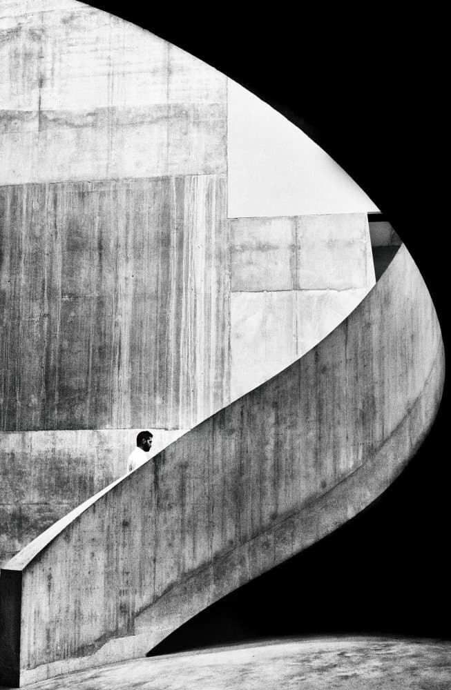 Man on Spiral Concrete by Selaru Ovidiu — canvas wall art