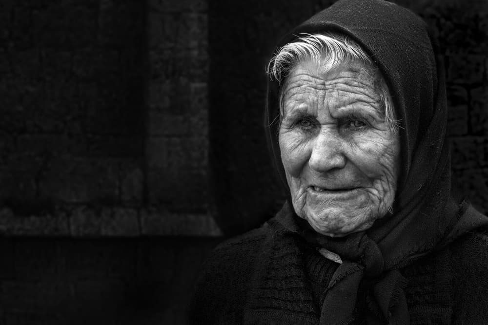 Weathered Woman Portrait by Juan Antonio Palacios — canvas wall art